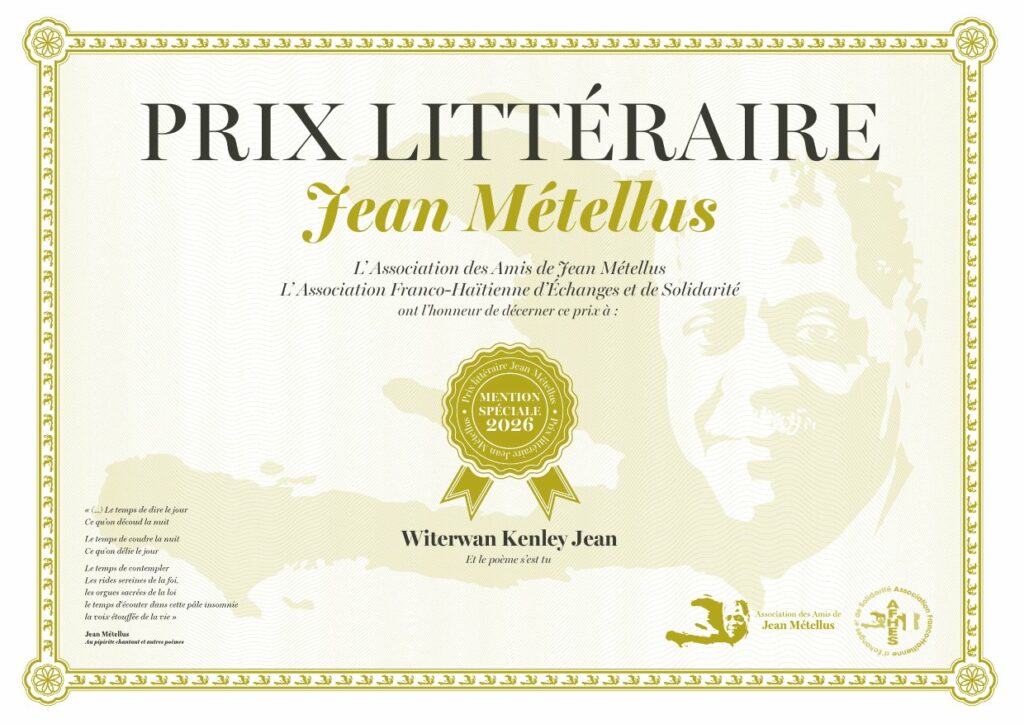 Diplôme de mention spéciale 2026 : Witerwan Kenley Jean